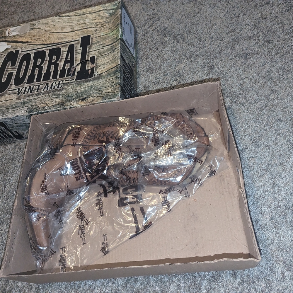 Corral Womens Leather Braided Brown Cowgirl Boots